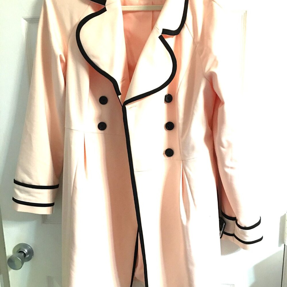 Elle Raincoat Trenchcoat Jacket Size Medium - Picture 7 of 8
